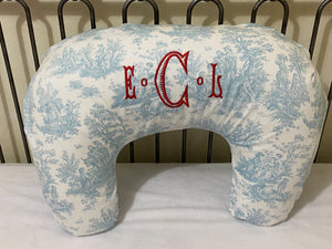 Blue Toile Nursing Pillow Cover