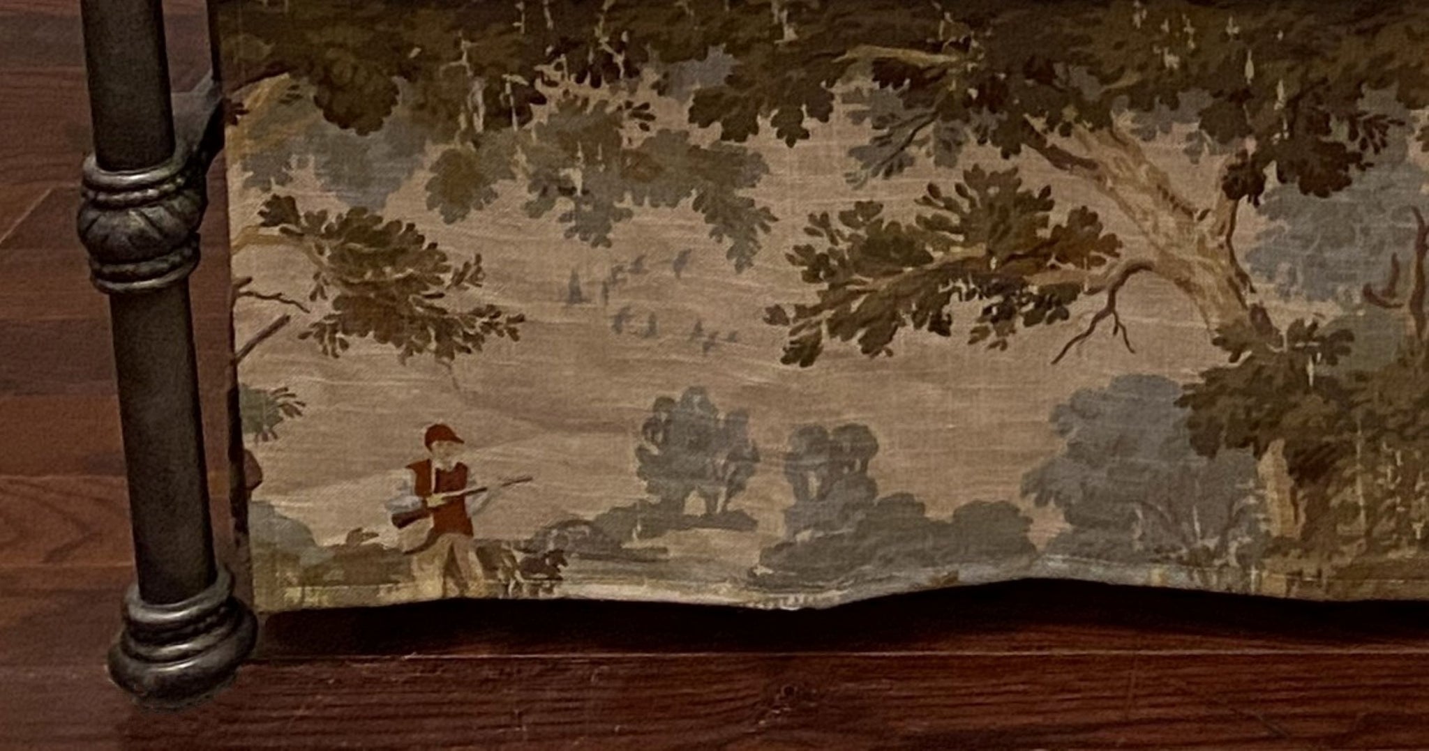 Twin, Full, Queen, King Size Bed Skirt, English Countryside Hunting and Fishing Toile
