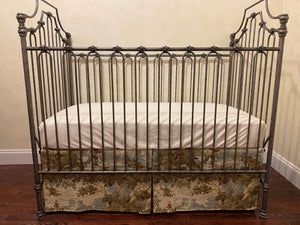 English Countryside Hunting and Fishing Toile Crib Bedding, Boy Baby Bedding