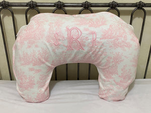 Pink Toile Nursing Pillow Cover, Baby Girl Nursing Pillow Cover