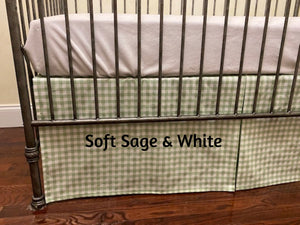 Tailored, Pleated Gingham Crib Skirt - Choose Your Color