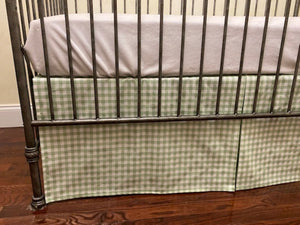 Tailored, Pleated Gingham Crib Skirt - Choose Your Color