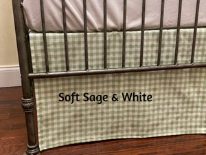 Flat Panel Gingham Crib Skirt - Choose Your Color