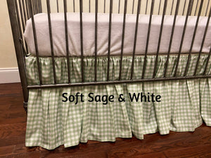 Gathered Gingham Crib Skirt - Choose Your Color