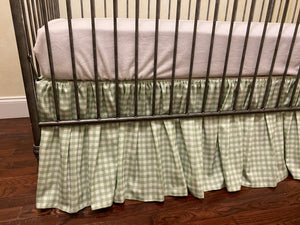 Gathered Gingham Crib Skirt - Choose Your Color