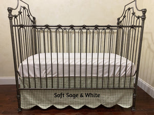 Scalloped Edge Gingham Crib Skirt - Choose Your Color