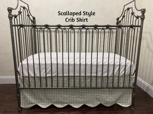 5 Colors Clarabelle Stripe Crib Skirt, Pink, Blue, Green,Tan Crib Skirt - Choose Your Style and Color