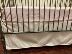Flat Panel Cotton Crib Skirt with Piping Trim - Choose Your Color