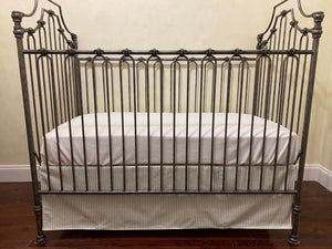 Flat Panel Style Ticking Stripe Crib Skirt - Choose Your Color