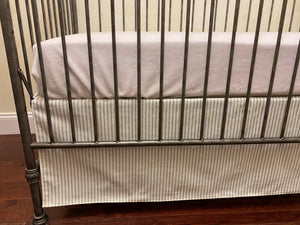 Flat Panel Style Ticking Stripe Crib Skirt - Choose Your Color