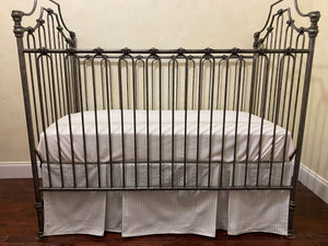 Ticking Stripe Double Pleated Crib Skirt - Choose Your Color