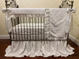White Linen Crib Bedding - Gender Neutral Baby Bedding, Girl Crib Bedding, Boy Crib Bedding