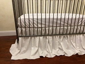 White Linen Crib Bedding - Gender Neutral Baby Bedding, Girl Crib Bedding, Boy Crib Bedding