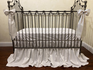 White Linen Crib Bedding - Gender Neutral Baby Bedding, Girl Crib Bedding, Boy Crib Bedding