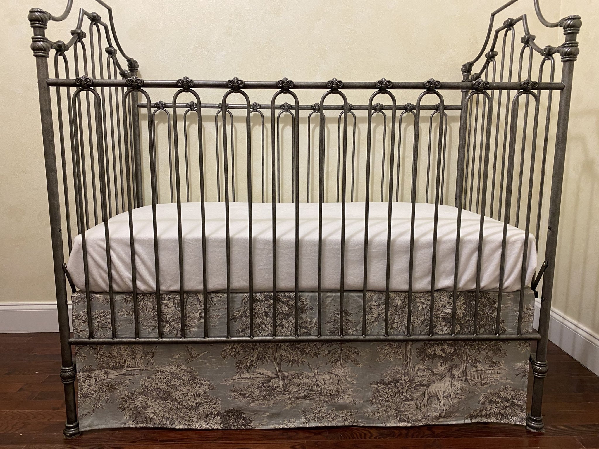 Yellowstone Pastoral Toile Flat Panel or Tailored Crib Skirt