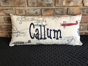 Pillow Cover Vintage Airplane, Decorative Pillow Cover, Airplane Pillow Cover, Throw Pillow
