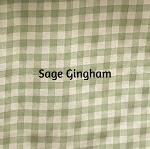 Double Pleated Gingham Crib Skirt - Blue, Pink, or Sage Green Gingham Skirt