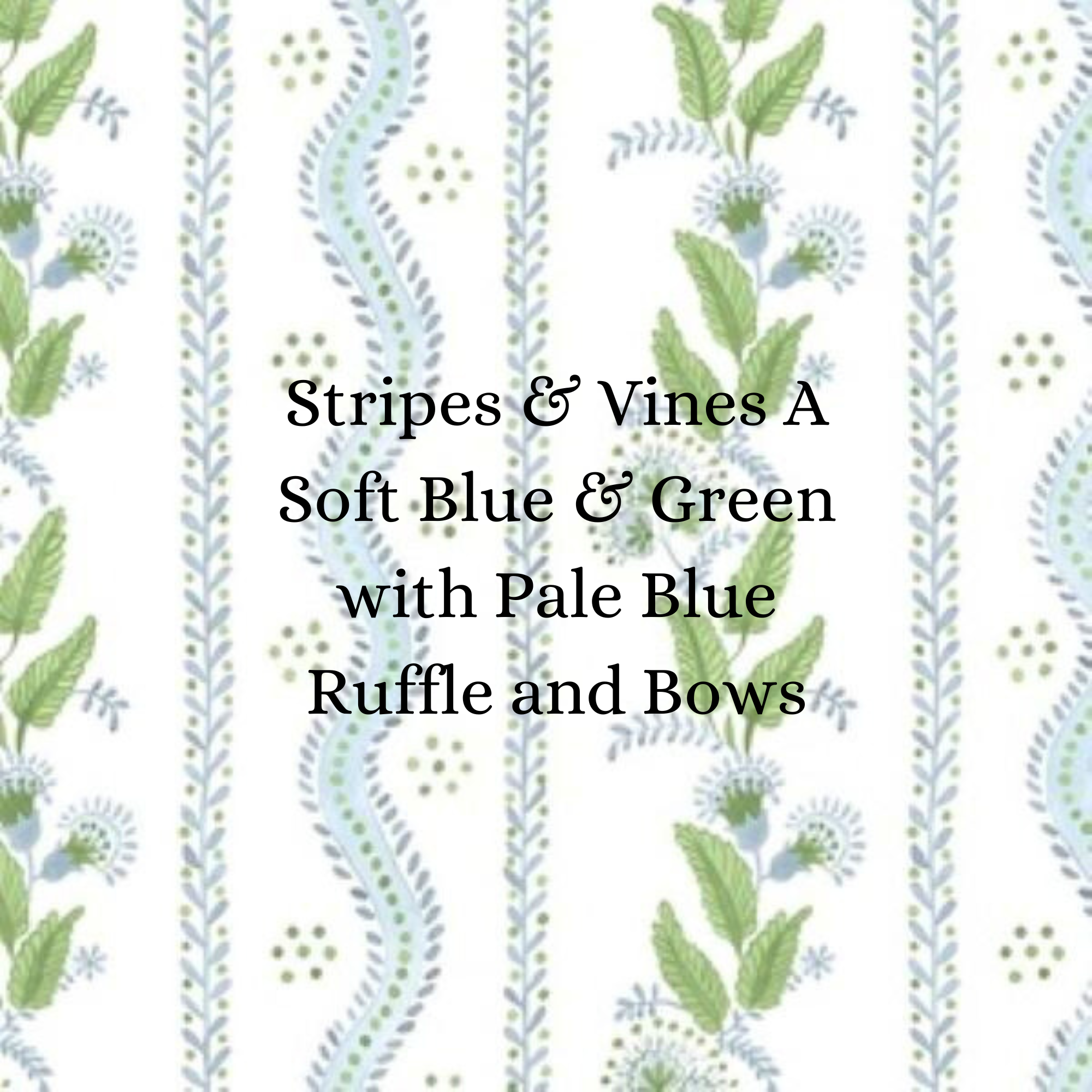 Stripes and Vines Floral Scalloped Valance with Ruffle and Bows - Choose Your Colors