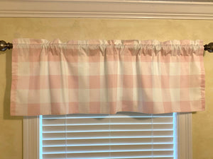 Buffalo Plaid, Gingham Check Window Valance - Choose Your Color