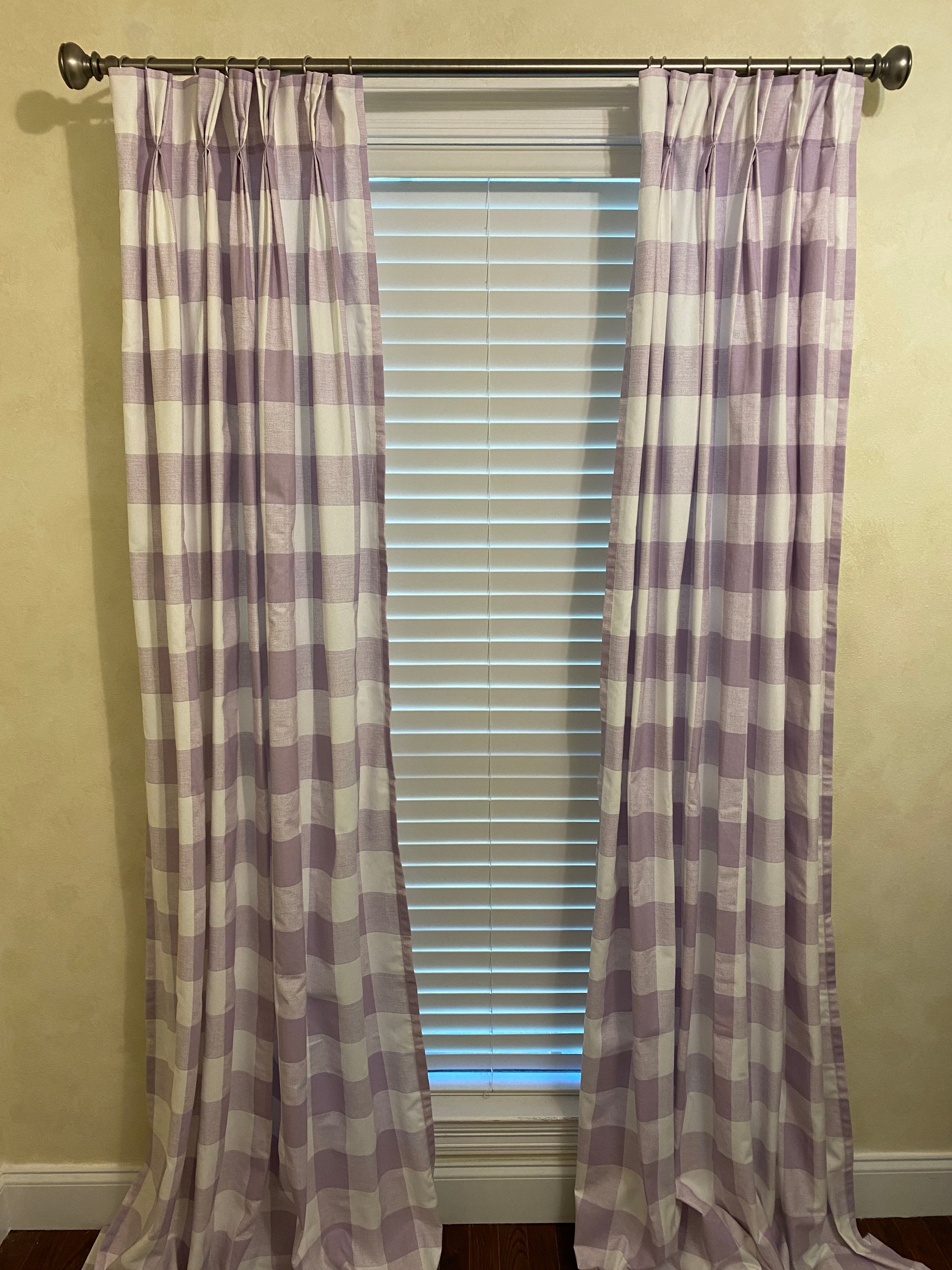 Lavender Buffalo Plaid Curtain Panels