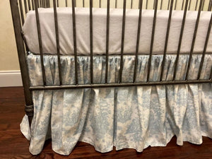 Toile Gathered Crib Skirt - Choose Your Color