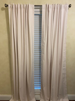 Pink Ticking Stripe Curtain Panels