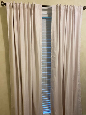 Pink Ticking Stripe Curtain Panels