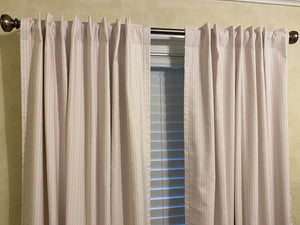 Pink Ticking Stripe Curtain Panels