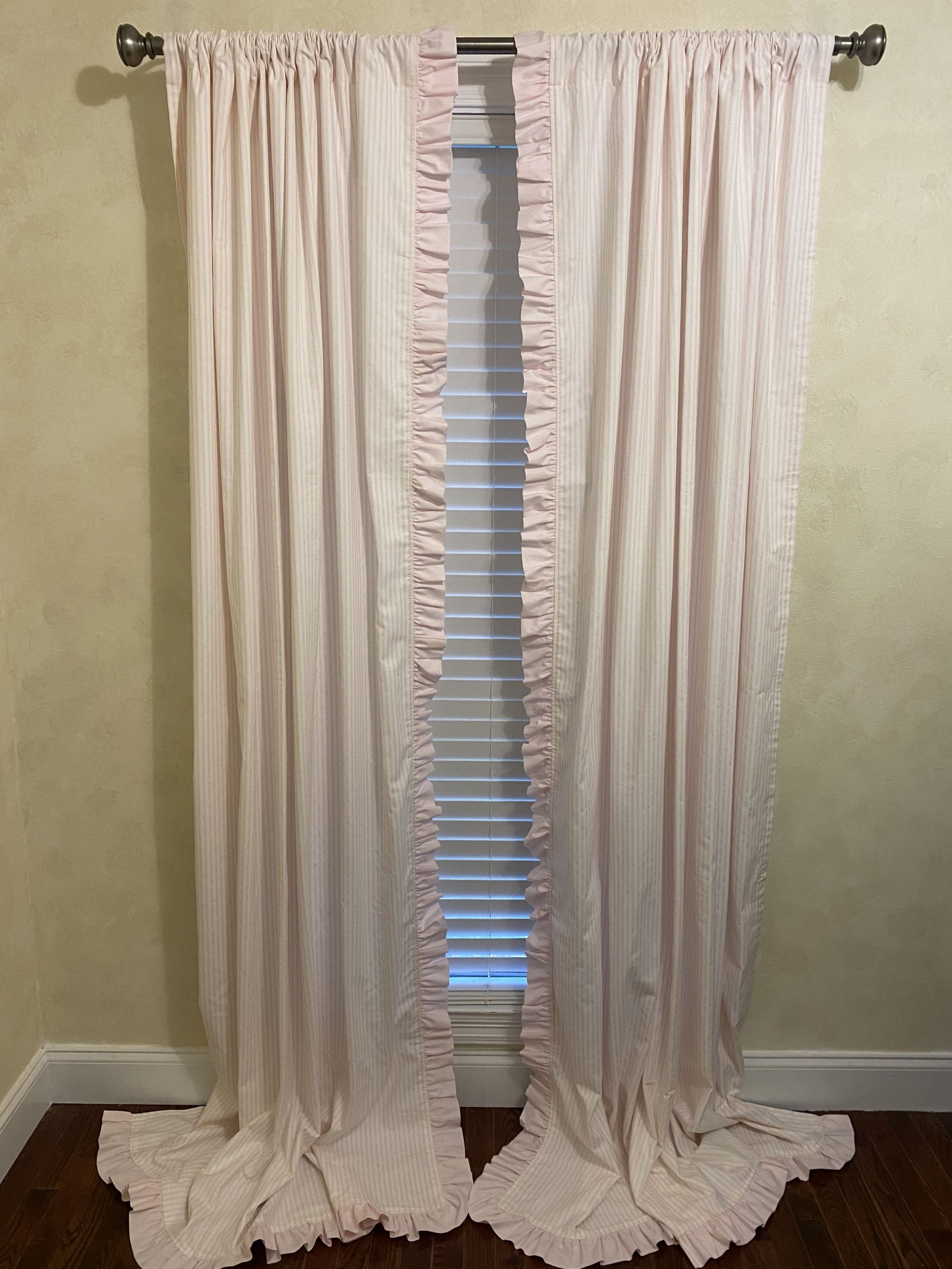 Ticking Stripe Curtains with Ruffle