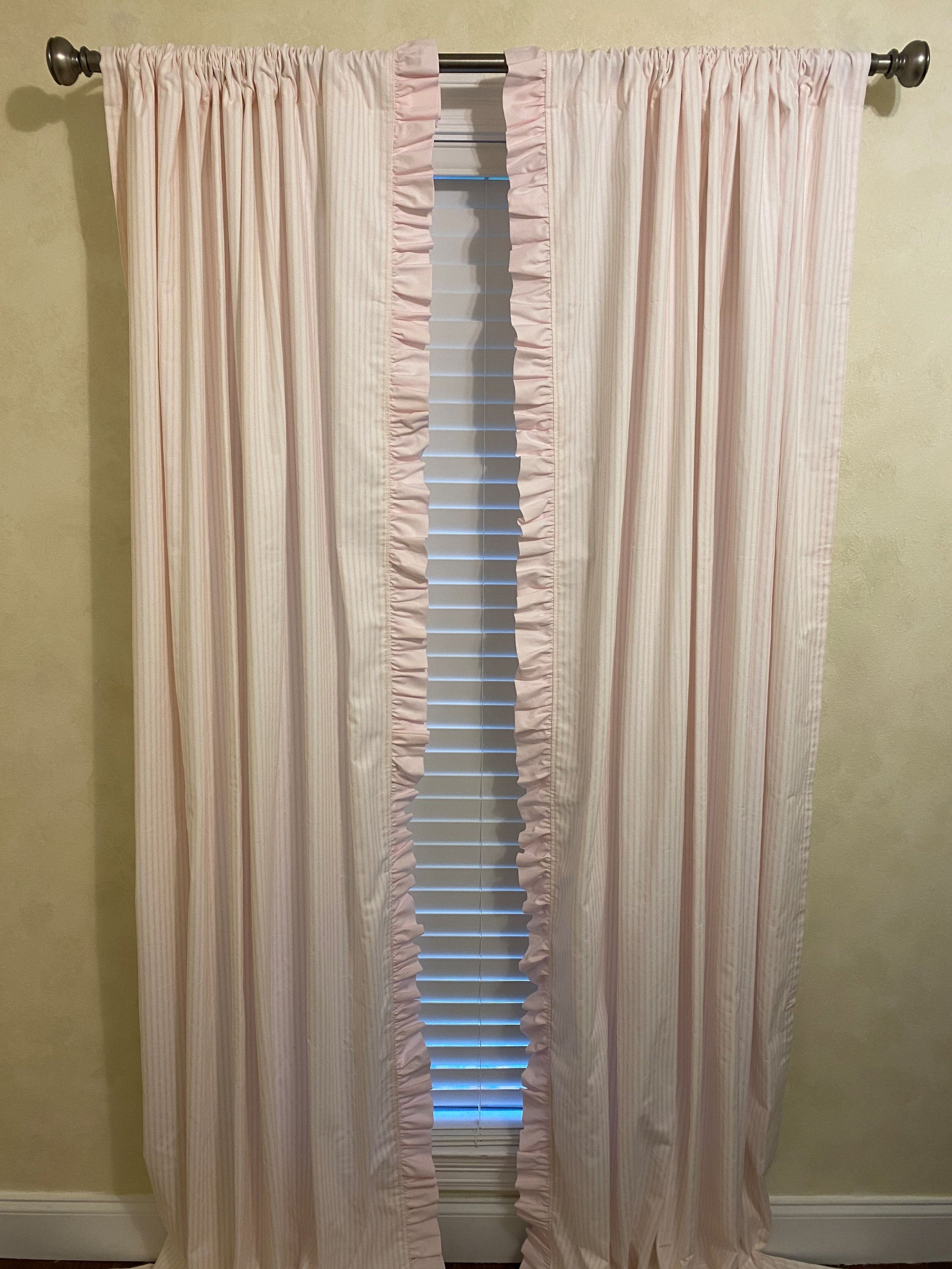 Ticking Stripe Curtains with Ruffle