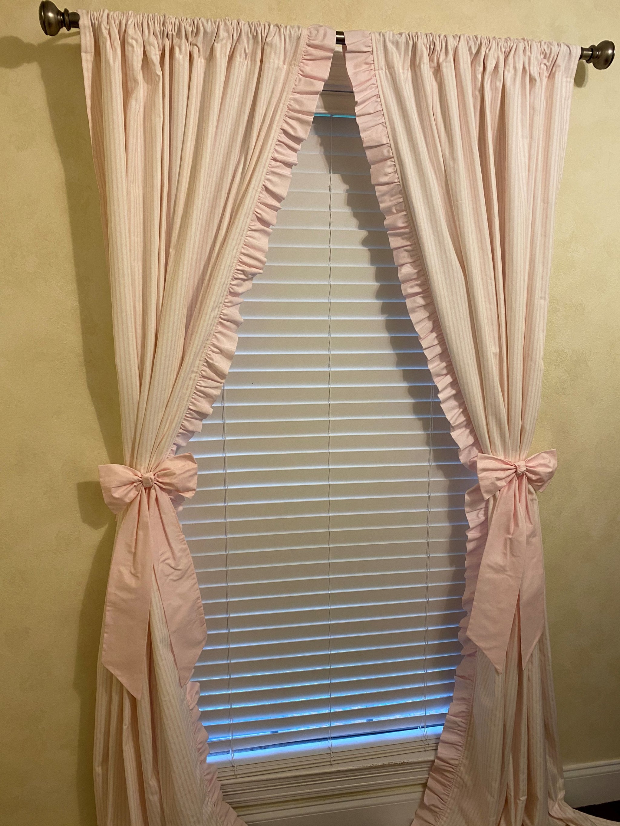 Ticking Stripe Curtains with Ruffle