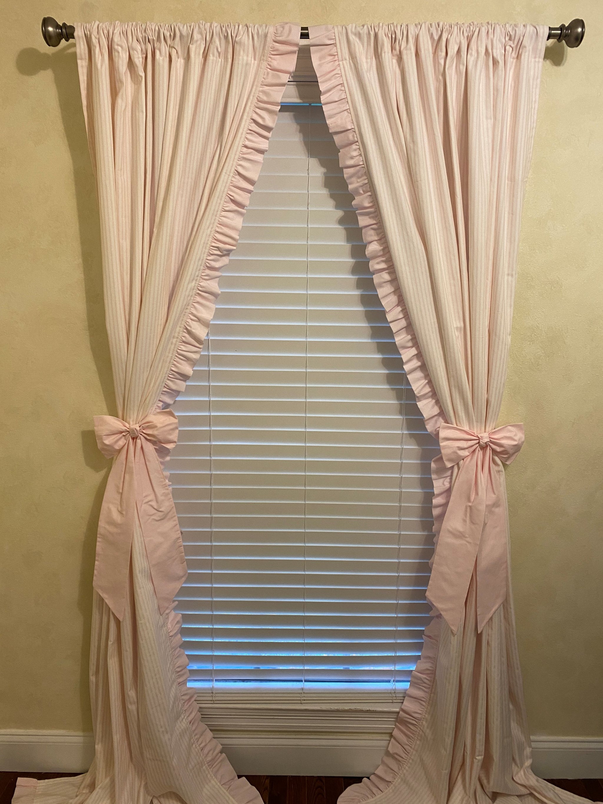 Ticking Stripe Curtains with Ruffle
