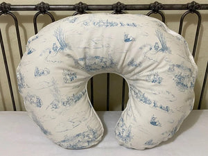 Blue Classic Winnie the Pooh Toile Nursing Pillow Cover