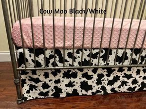 Custom Minky Cow/Pony Hide Crib Skirt