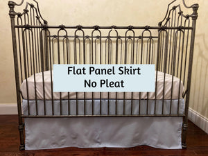 5 Colors Clarabelle Stripe Crib Skirt, Pink, Blue, Green,Tan Crib Skirt - Choose Your Style and Color