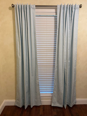 Gingham Curtain Panels, Pink, Green, Blue, Lavender Gingham Curtains