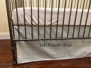 3 Colors Flat Panel Gingham Crib Skirt, Choose Your Color