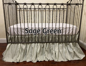 3 Colors Gathered Gingham Crib Skirt