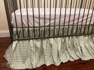 3 Colors Gathered Gingham Crib Skirt