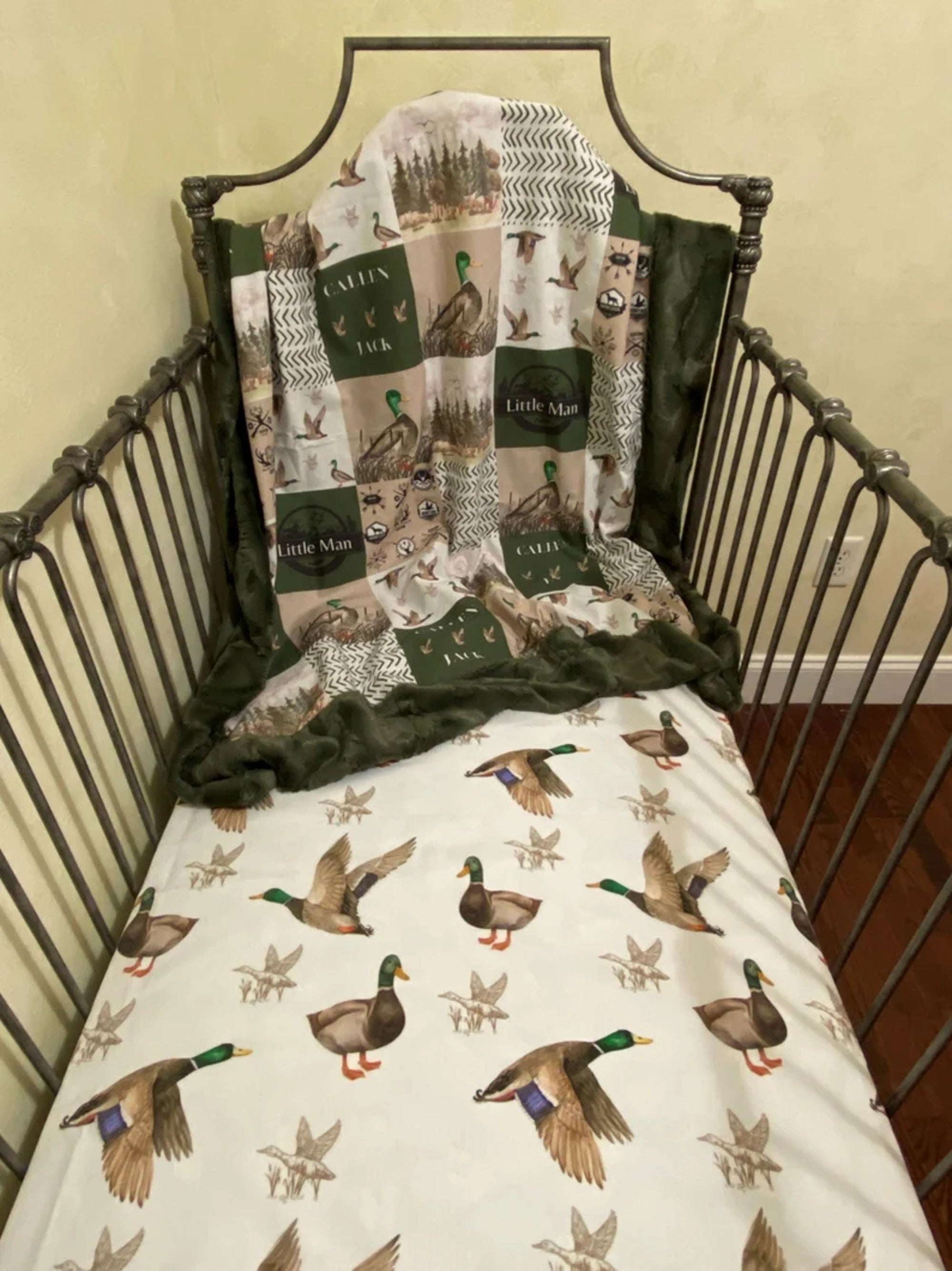 Woodland Duck Hunting Baby Blanket, Baby Boy Crib Blanket
