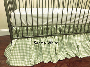 Gathered Gingham Crib Skirt - Choose Your Color