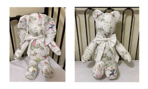 Toile Stuffed Bunny or Bear, Personalized Stuffed Animal
