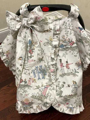Nursery Rhyme Toile Car Seat Canopy