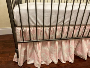 Toile Gathered Crib Skirt - Choose Your Color