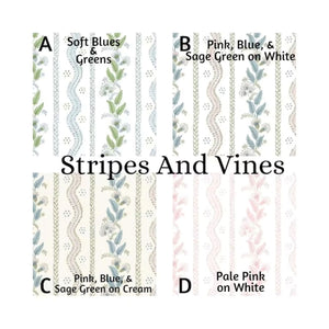 Stripes and Vines Floral Designer Valance - Choose Your Fabric