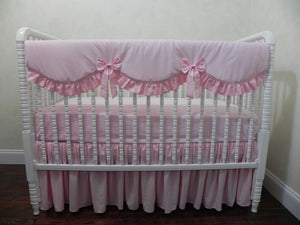 Light Pink Girl Crib Bedding Set - Girl Baby Bedding, Crib Rail Cover