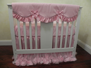 Pink Mini Crib Bedding Set - Girl Baby Bedding, Princess Mini Crib Bedding