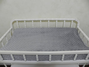 Changing Pad Cover - Gray Minky Dot
