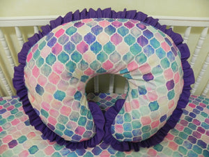 Baby Girl Mermaid Crib Bedding in Aqua, Teal, and Purple