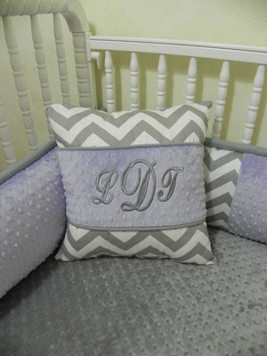 Gray Chevron with Lavender Specialty Pillow